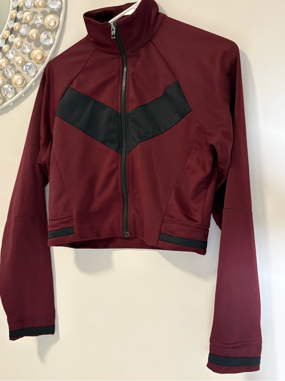 Mono B Cropped Zip Jacket /  Deep Wine — Size S